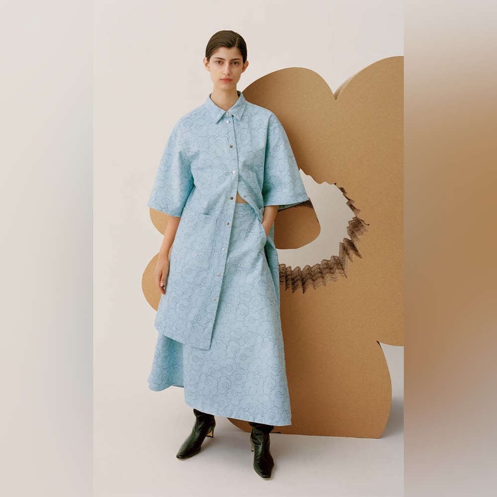 Marimekko MITTA MINI PIIRTO UNIKKO Embrodiered Shirt / Dress Size 38